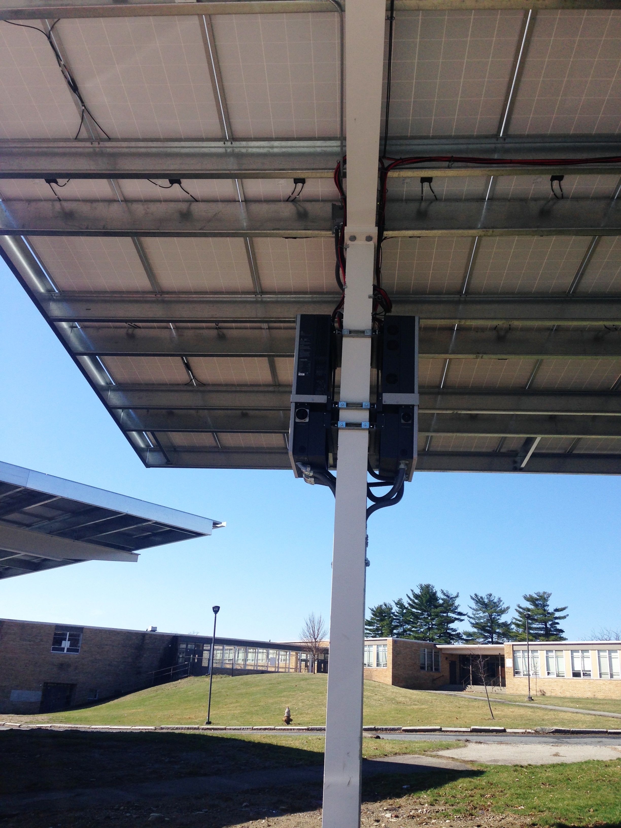 Burncoat High School's solar parking canopy